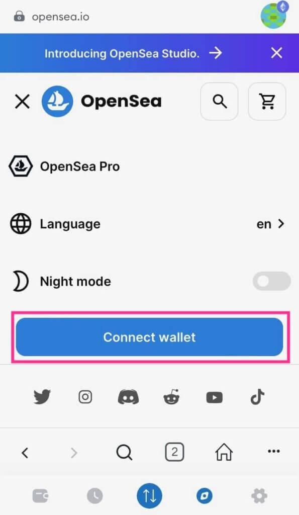 スマホでOpenseaのNFTを表示する方法